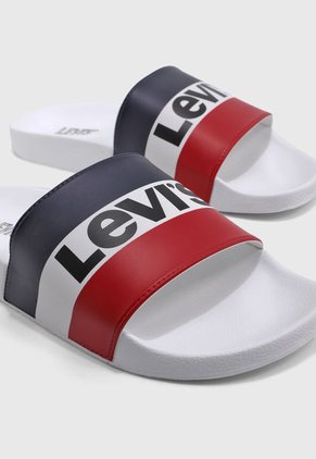 Playera Blanco-Azul-Rojo Levi's