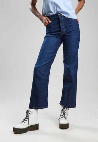 Jean Levi's Ribcage Straight Ankle Fit Índigo Oscuro Levis