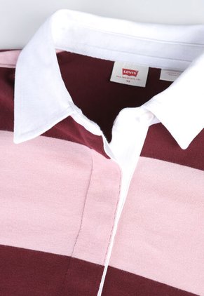 Camiseta Manga Larga Levi's Reeinie Rugby Rosa
