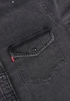 Camisa Denim Levi's Iconic Western Gris Oscuro