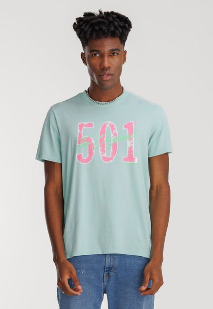 Camiseta Aguamarina-Fucsia-Verde Levi's Graphic 501