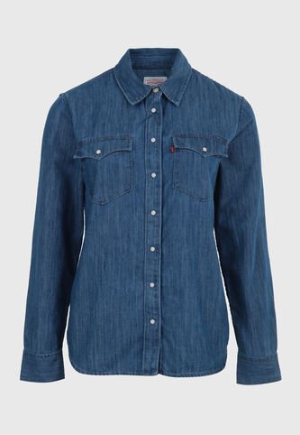 Camisa Denim Levi's Iconic Western Índigo Medio Levis