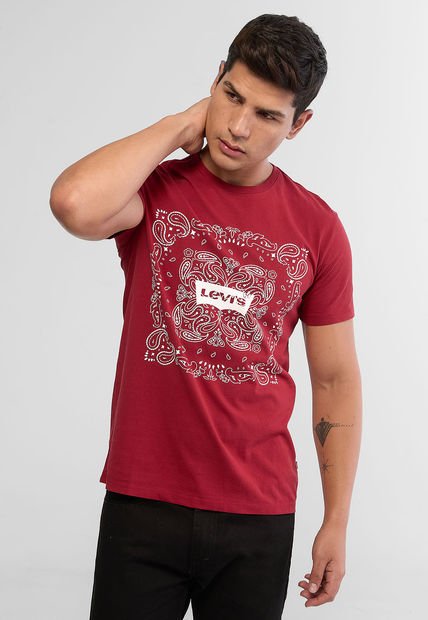 Camiseta Rojo Oscuro-Blanco Levi's