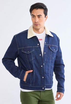 Chaqueta Denim Levi's Sherpa Trucker Índigo Oscuro