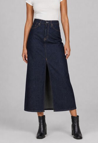 Falda Larga Denim Levi's Ankle Colum Fit Índigo Oscuro Levis