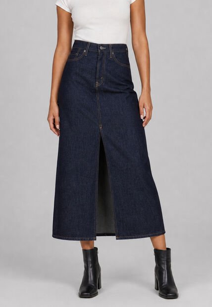 Falda Larga Denim Levi's Ankle Colum Fit Índigo Oscuro