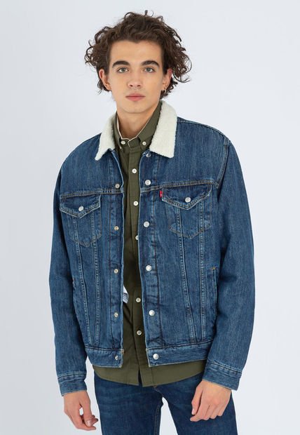 Chaqueta Denim Índigo-Beige Levi's Sherpa Trucker