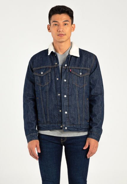 Chaqueta Denim Índigo Oscuro-Beige Levi's Sherpa Trucker