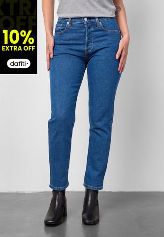 Jean Levi's 501 Original Cropped Fit Índigo Medio Levis