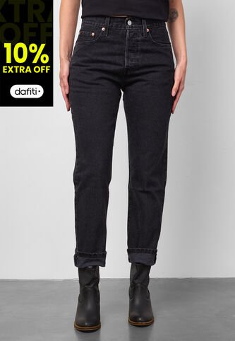 Jean Levi's 501 Original Cropped Fit Negro Levis