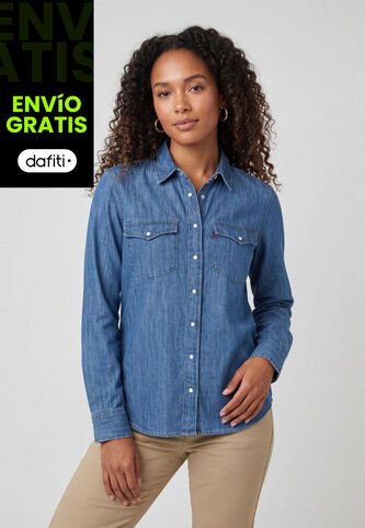 Camisa Denim Levi's Iconic Western Índigo Medio Levis
