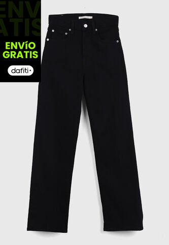 Jean Levi's Ribcage Straight Ankle Fit Negro Levis
