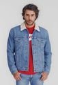 Chaqueta Denim Azul Claro-Marfil Levi's Sherpa Trucker de Levis