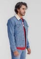 Chaqueta Denim Azul Claro-Marfil Levi's Sherpa Trucker de Levis