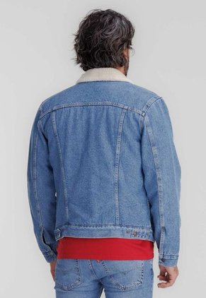 Chaqueta Denim Azul Claro-Marfil Levi's Sherpa Trucker