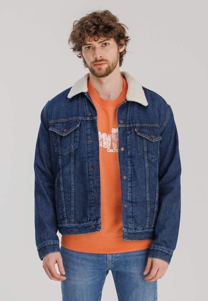 Chaqueta Denim Azul-Marfil Levi's Sherpa Trucker