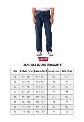 Jean Levi's 568 Loose Straight Fit Índigo Medio