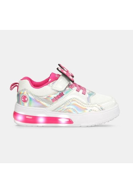 Tenis Con Luces Infantil Para Niña Bubblegummers Blanco Ultramar 22-25