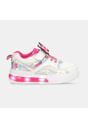 Tenis Con Luces Infantil Para Niña Bubblegummers Blanco Ultramar 22-25