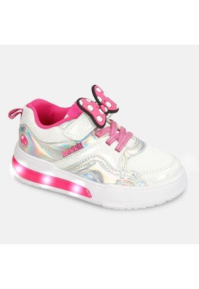 Tenis Con Luces Infantil Para Niña Bubblegummers Blanco Ultramar 22-25