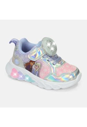 Tenis Con Luces Infantil Para Niña Bubblegummers Azul Tiziana L 3Frozen 22-25