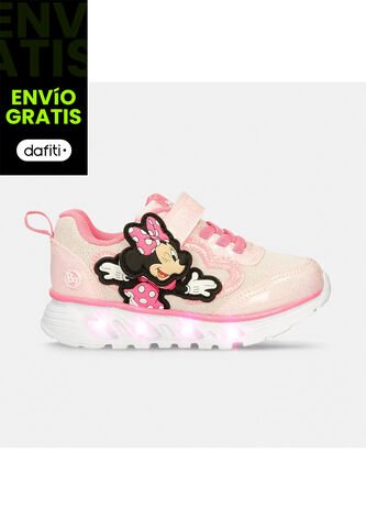 Tenis Infantil Con Luces  Para Niña Licenses Disney Rosado Menina L LICENSES DISNEY