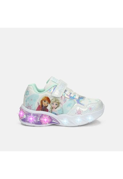 Tenis Con Luces Infantil Para Niña Bubblegummers Blanco Ultramar 26-29