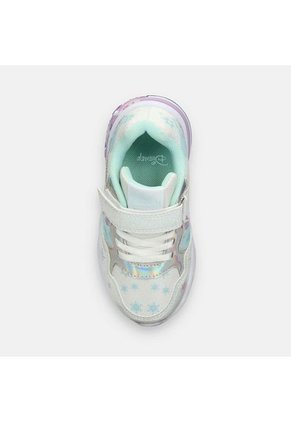 Tenis Con Luces Infantil Para Niña Bubblegummers Blanco Ultramar 26-29