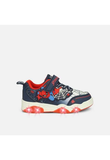 Tenis Con Luces Infantil Para Niño Bubblegummers Azul Nispero L 4Spiderman 26-29