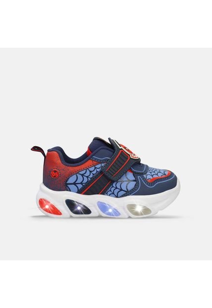 Tenis Junior Con Luces Para Niño Bubblegummers/Marvel Azul Nieto L 12Spiderman 30-33