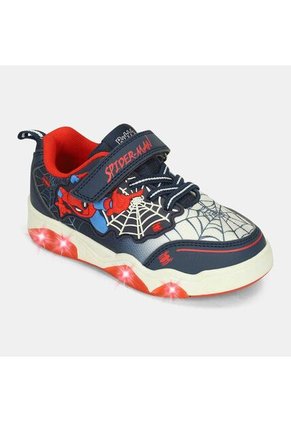 Tenis Con Luces Infantil Para Niño Bubblegummers Azul Nispero L 4Spiderman 22-25