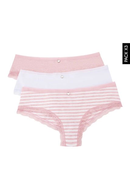 Pantie x2 Blanco-Rosa Lili Pink