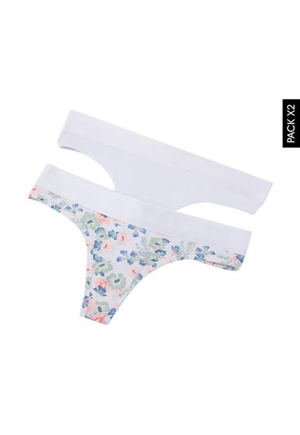Pantie x2 Blanco-Multicolor Lili Pink