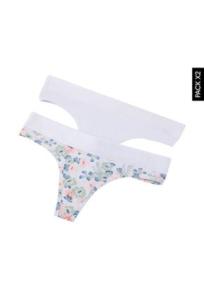 Pantie x2 Blanco-Multicolor Lili Pink