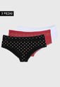 Pantie X3 Blanco-Vinotinto Lili Pink de Lili Pink