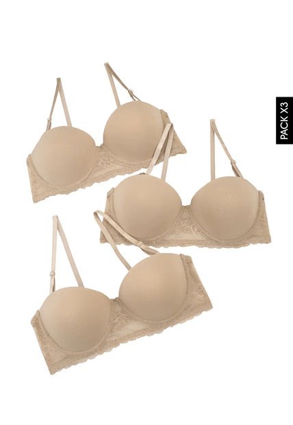 Brasier Trío Nude Lili Pink