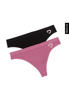 Pantie X2 Negro-Violeta Lili Pink