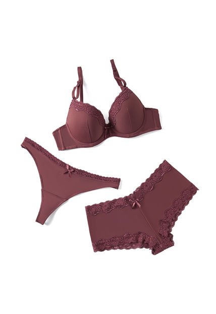 Conjunto Trio Violeta Oscuro Lili Pink