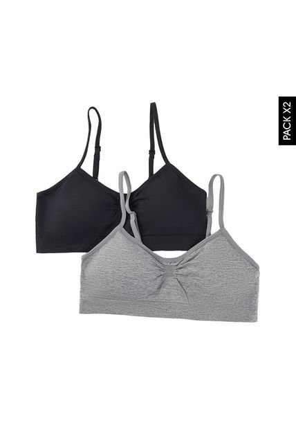 Top x2 Gris-Negro Lili Pink