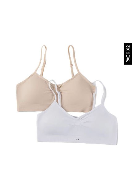 Top x2 Blanco-Nude Lili Pink