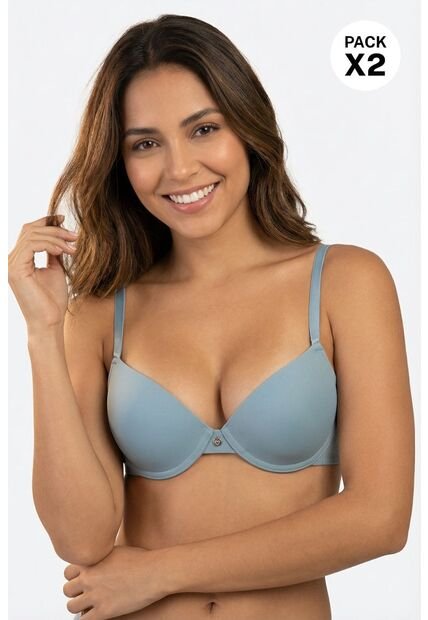 Brasier Confeccionado En Microfibra Sin Realce Paquete X2 4306D BRASIER X2, T32B, RSCL_AZCL Lili Pink