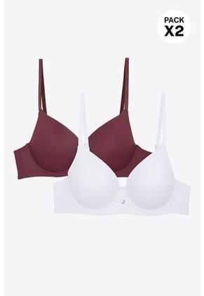 Brasier Con Copa 3/4 Paquete X2 Confeccionado En Microfibra 4351D BRASIER X2, T36B, BLCO_PTRL Lili Pink