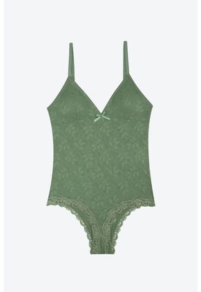 Body En Malla Con Encaje Y Escote Triangular EM159-002 BODY ENCAJE, TL, VRML Lili Pink