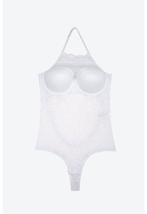 Body Tipo Halter Con Realce Confeccionado En Malla EM159-004 BODY ENCAJE, T38B/XL, VRML Lili Pink