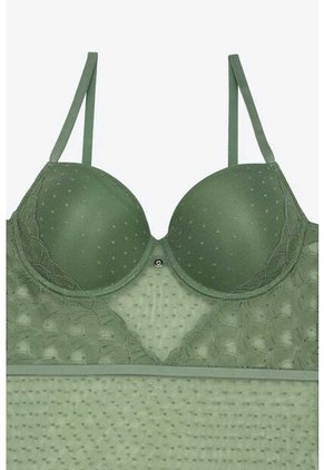 Body Elaborado En Malla Con Aro Y Tiras Ajustables EM159-005 BODY ENCAJE, T38B/XL, NRGO Lili Pink