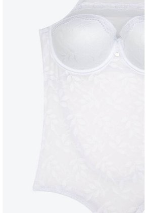 Body Tipo Halter Con Realce Confeccionado En Malla EM159-004 BODY ENCAJE, T38B/XL, VRML Lili Pink