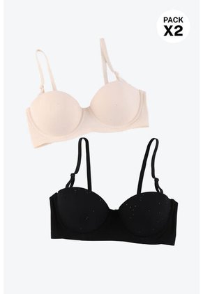 Brasier Tipo Strapless Elaborado En Microfibra Paquete X2 MJ102-085 BRASIER  X2, T34B, NRGO_DRZN Lili Pink