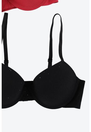 Brasier Con Aros Libres Elaborado En Microfibra Paquete X2 MJ102-090 BRASIER  X2, T36B, NRGO_ROJO Lili Pink