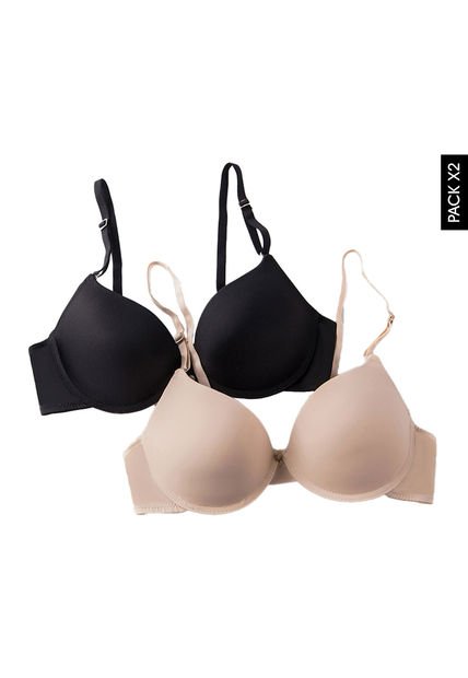 Brasier x2 Negro-Nude Lili Pink