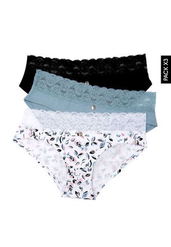 Lili Pink Pantie x3 Negro Blanco Azul Gris ceo Lili Pink